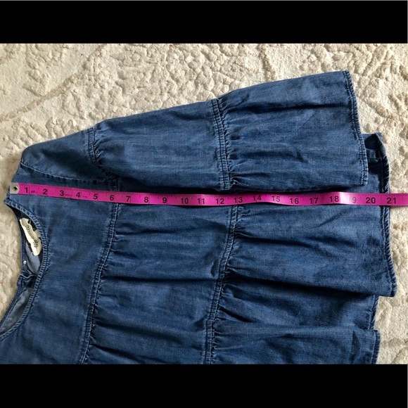 Madewell Women's Tiered Button Back Chambray Denim Top, Size XS - Picture 8 of 11